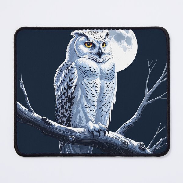 Item preview, A Snowy Owl Perched Beneath Full Moon designed and sold by Prachodayat Artworks.