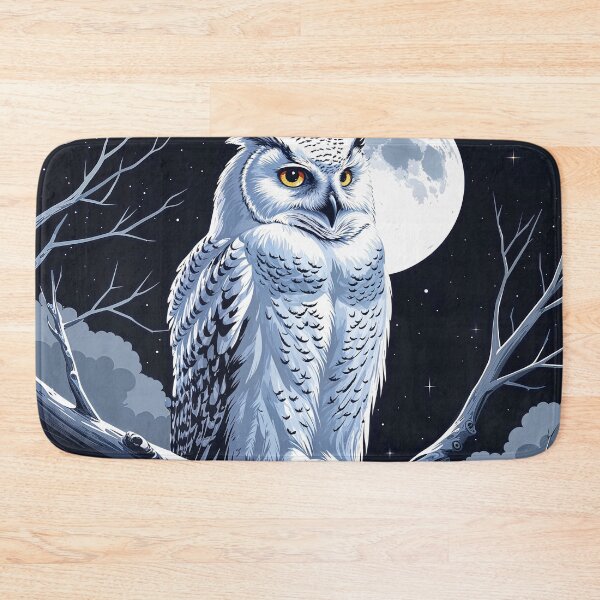 Item preview,  A Snowy Owl Perched Beneath Full Moon designed and sold by Prachodayat Artworks.