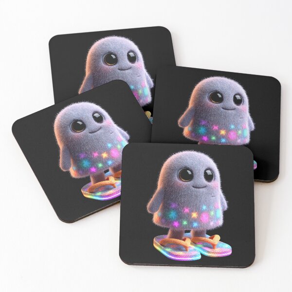 Item preview, Neon Cute Ghost with Flip Flops – Creepy Cute Kawaii Halloween Design designed and sold by Maryna_Reine.