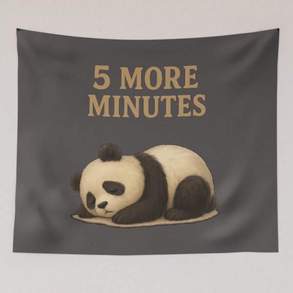 Item preview, Sleepy Panda T-Shirt | Cute “5 More Minutes” Lazy Panda Tee designed and sold by KDesignCrafts.