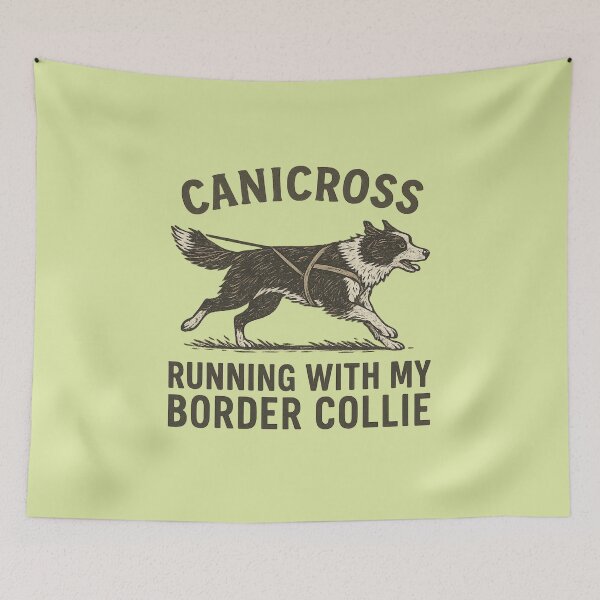 Item preview, Canicross – Running with My Border Collie Vintage Dog Design designed and sold by Meandmyshop.