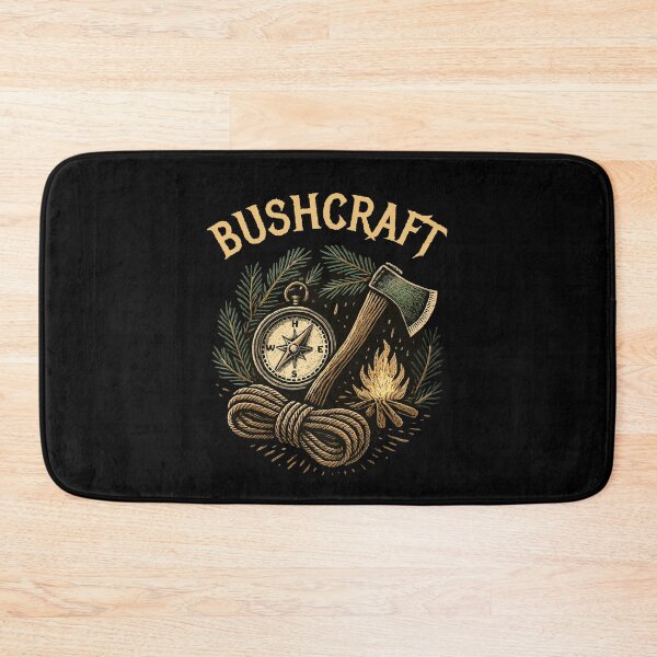 Item preview, Vintage Bushcraft Compass & Axe Circle – Survival Outdoor Adventure designed and sold by InkwildStudio.