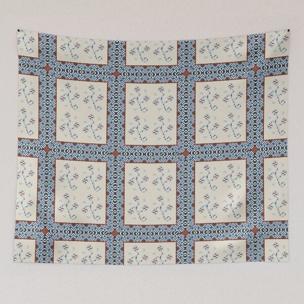 Item preview, Sandy Blue Yarrow Pixel Frame designed and sold by FlyingJackalope.