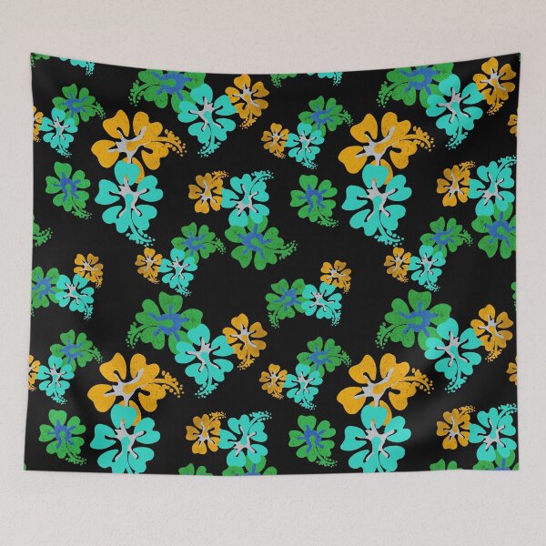 Item preview, Hawaiian Hibiscus on Black Seamless Repeat designed and sold by Sharon Schwalbe.