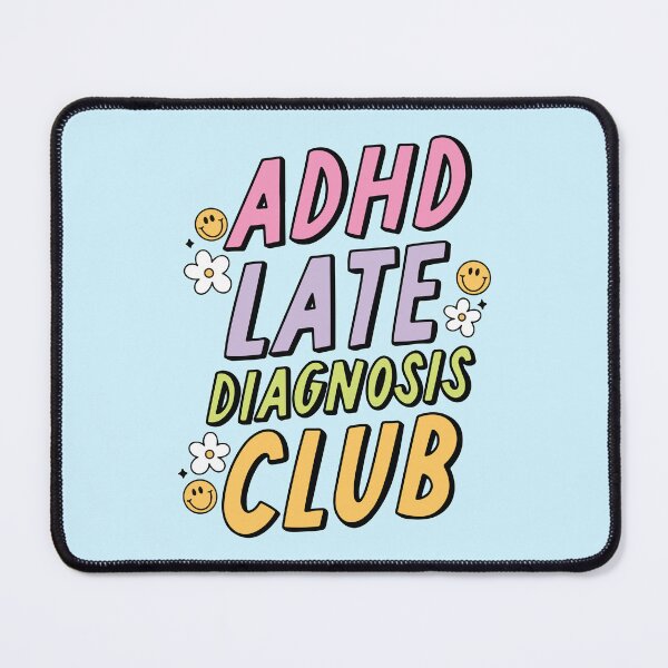 Item preview, ADHD Late Diagnosis Club Typography designed and sold by BrownHorse90s.