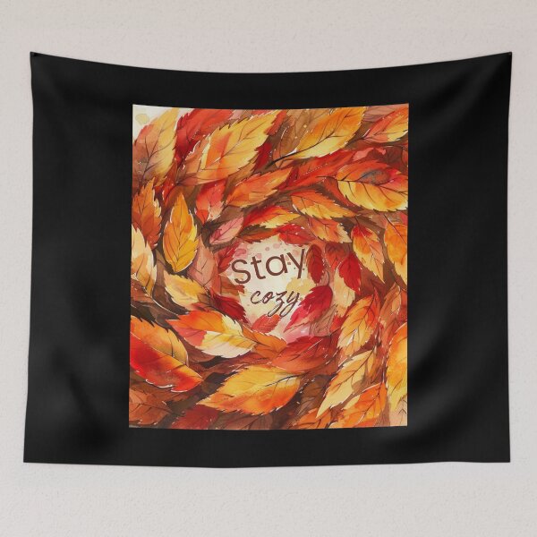 Item preview, Autumn Leaf Spiral Watercolor | Cozy Fall Wind Illustration designed and sold by Ela-graphicwiz.