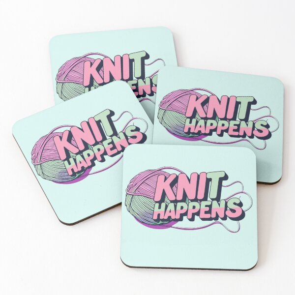 Item preview, Knit Happens, knitting lovers gift designed and sold by Glam&Grit Studio.