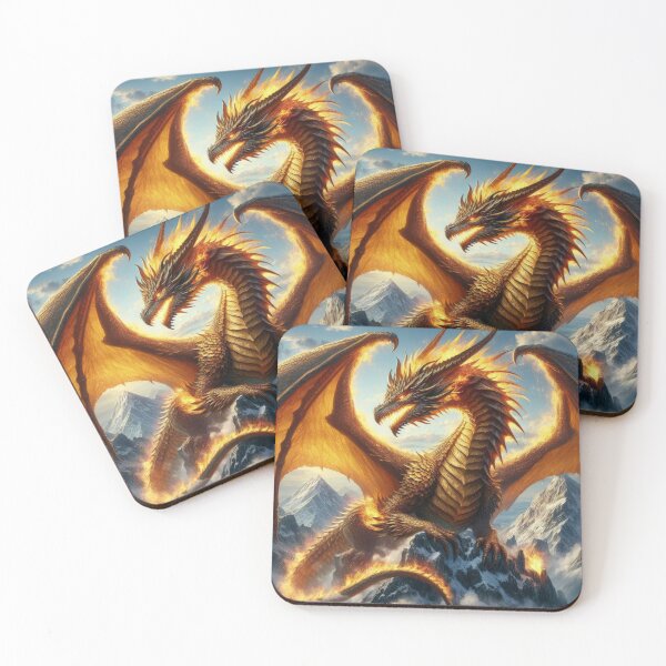 Item preview, yellow golden dragon on the rocks,Legendary Animals,dragon art,Legendary dragon designed and sold by Expressions-Sel.