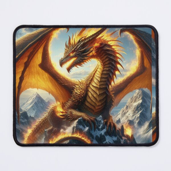 Item preview, yellow golden dragon on the rocks,Legendary Animals,dragon art,Legendary dragon designed and sold by Expressions-Sel.