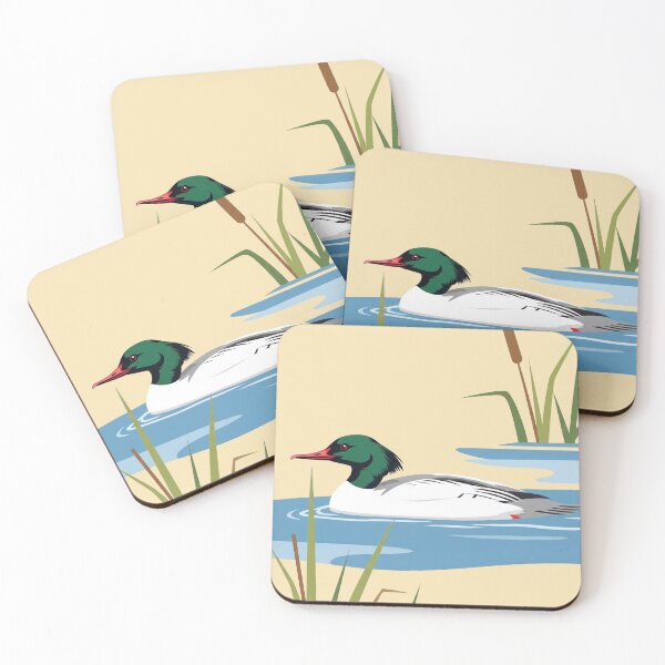 Item preview, The Goosander - Minimalist Duck Art designed and sold by TheArtEngineer.