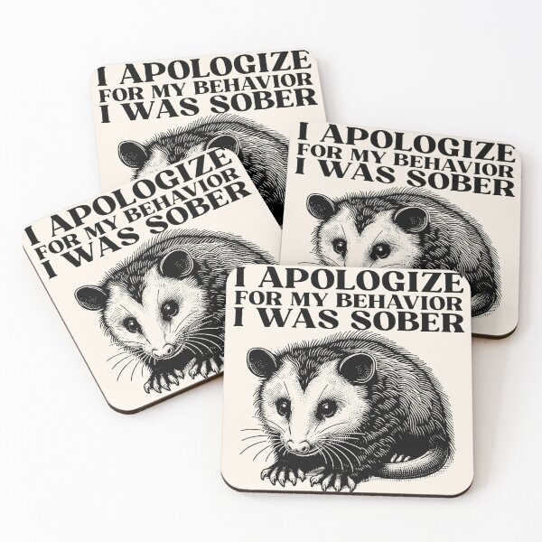Item preview, I Apologize For My Behavior I Was Sober Vintage Funny Opossum designed and sold by legendaryskins.
