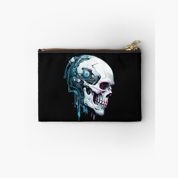 Item preview, Cyberpunk Skull in Neon Colors - Black Background designed and sold by SchorlCraft.