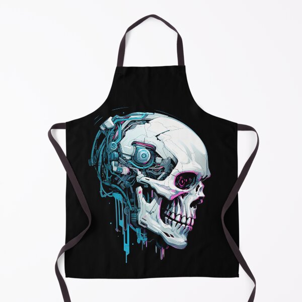 Item preview, Cyberpunk Skull in Neon Colors - Black Background designed and sold by SchorlCraft.