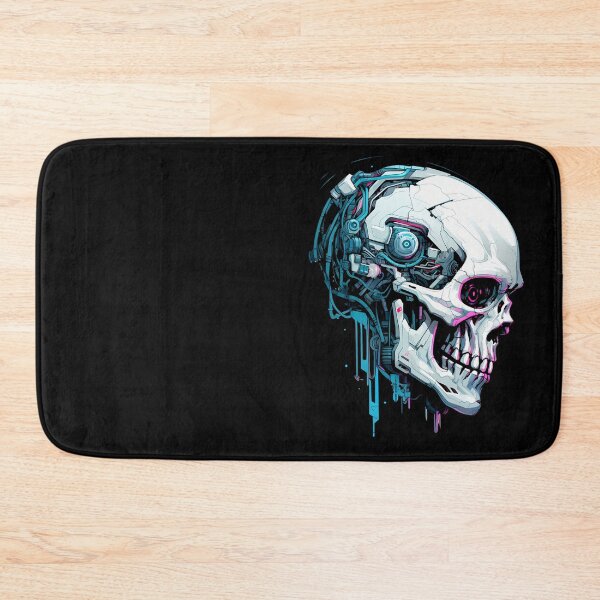 Item preview, Cyberpunk Skull in Neon Colors - Black Background designed and sold by SchorlCraft.