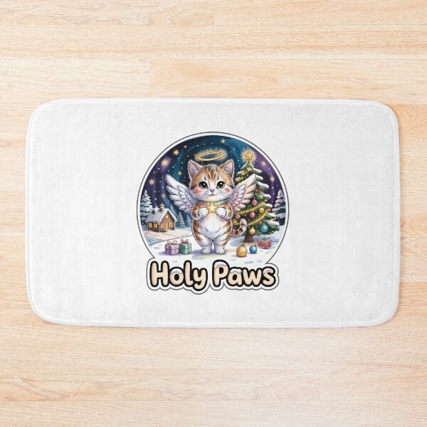 Item preview, Christmas Angel Cat – Holy Paws Cute Kitty with Halo and Wings designed and sold by Nuist25.