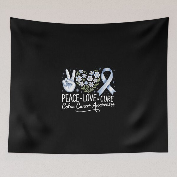 Item preview, Peace Love Cure Colorectal Colon Cancer Awareness Support designed and sold by KarstenNoanra.