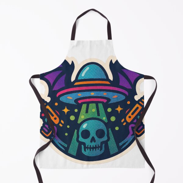 Item preview, Retro sci fi alien invasion with skull and ray guns sticker design designed and sold by BestDesignPro.