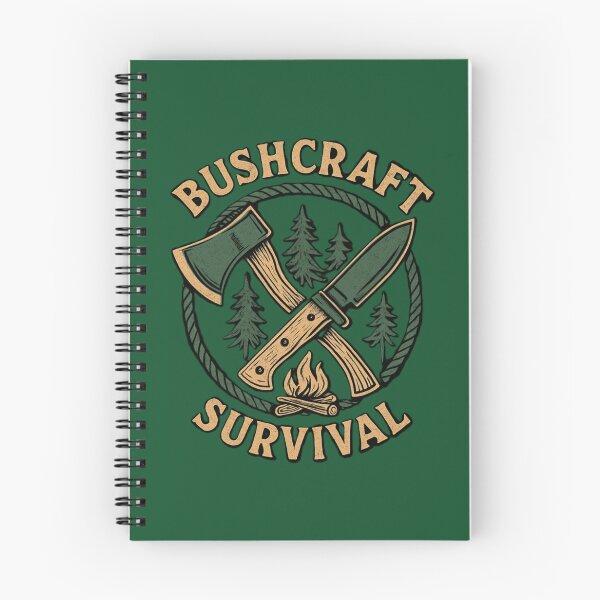 Item preview, Bushcraft Survival Emblem – Axe, Knife & Campfire Wilderness Design designed and sold by InkwildStudio.