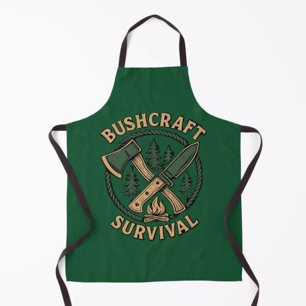 Item preview, Bushcraft Survival Emblem – Axe, Knife & Campfire Wilderness Design designed and sold by InkwildStudio.
