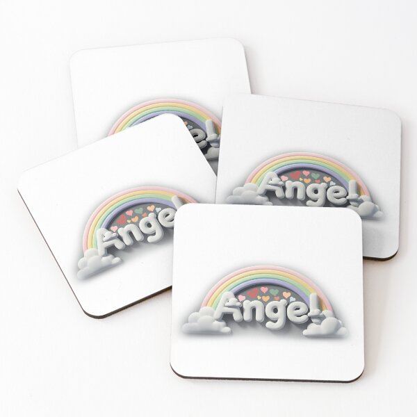 Item preview, Cute Angel word with rainbow and clouds designed and sold by Hotpotsoyummy.