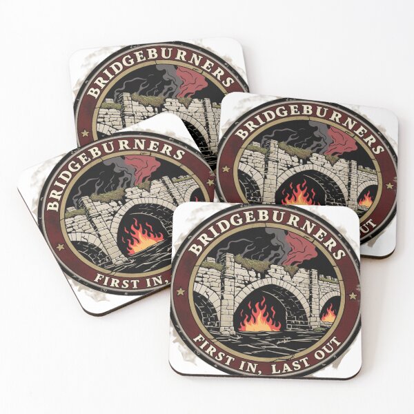 Item preview, Bridgeburners – First In, Last Out | Vintage Medieval Patch Design designed and sold by Tshirts1980.