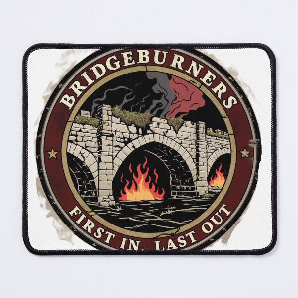 Item preview, Bridgeburners – First In, Last Out | Vintage Medieval Patch Design designed and sold by Tshirts1980.