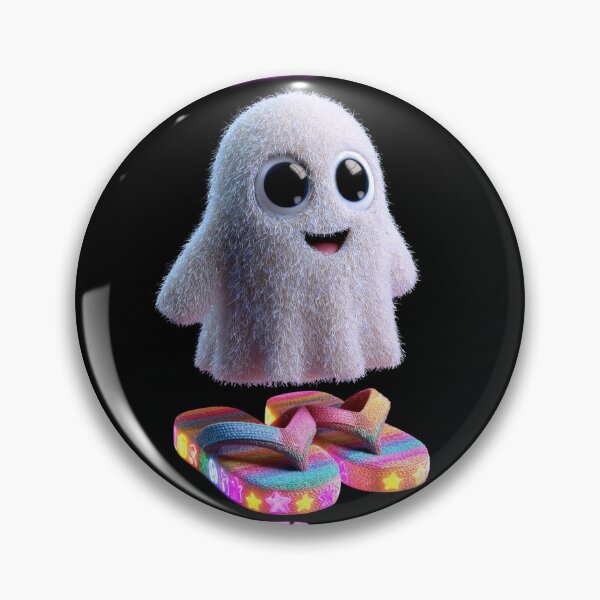 Item preview, Neon Cute Ghost with Flip Flops – Creepy Cute Kawaii Halloween Design designed and sold by Maryna_Reine.