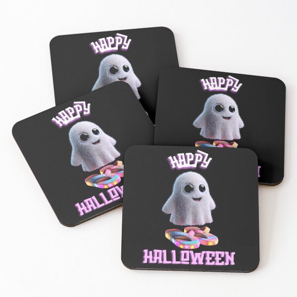Item preview, Neon Cute Ghost with Flip Flops – Creepy Cute Kawaii Halloween Design designed and sold by Maryna_Reine.