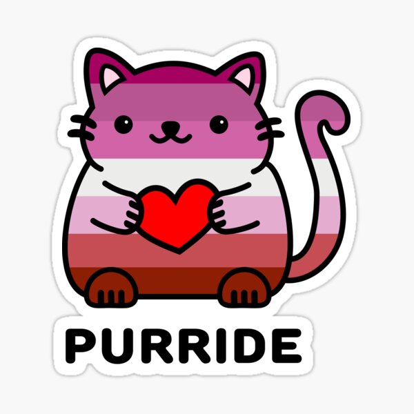 Purride - Lesbian Pride Flag Kitty Sticker