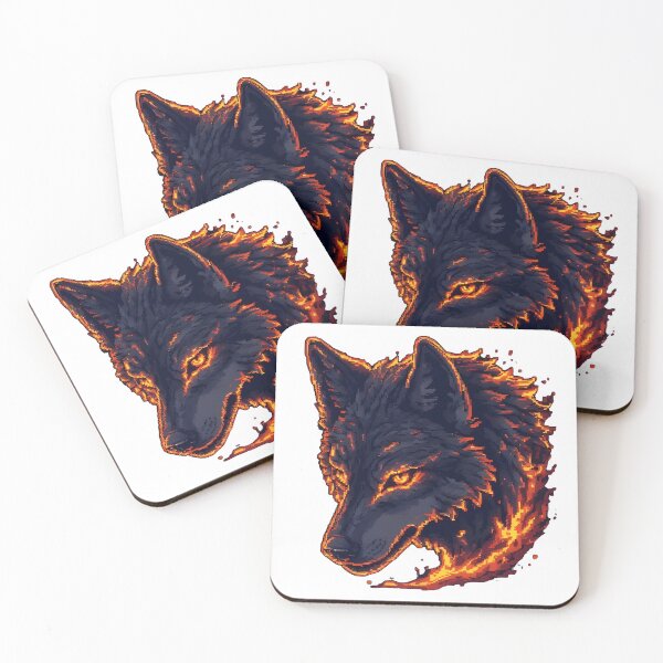 Item preview, Lava Wolf Pixel Art designed and sold by Glitch Beast Pixel Art.