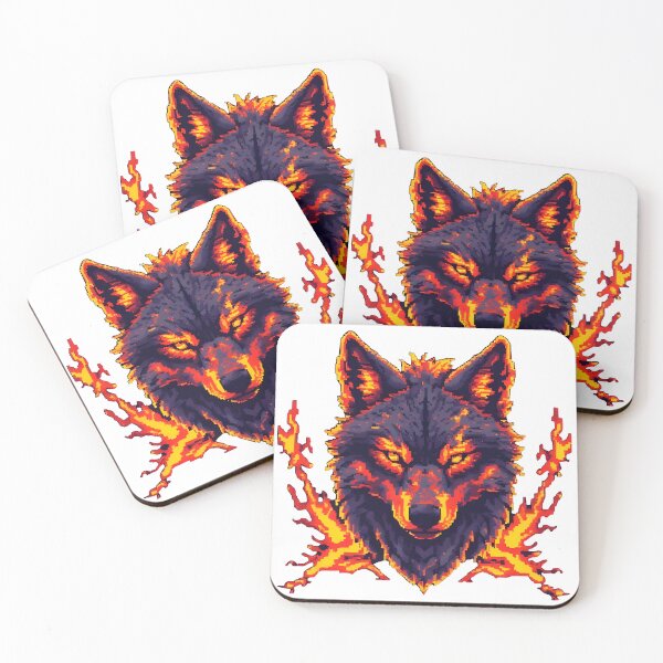 Item preview, Lava Wolf Pixel Art designed and sold by Glitch Beast Pixel Art.