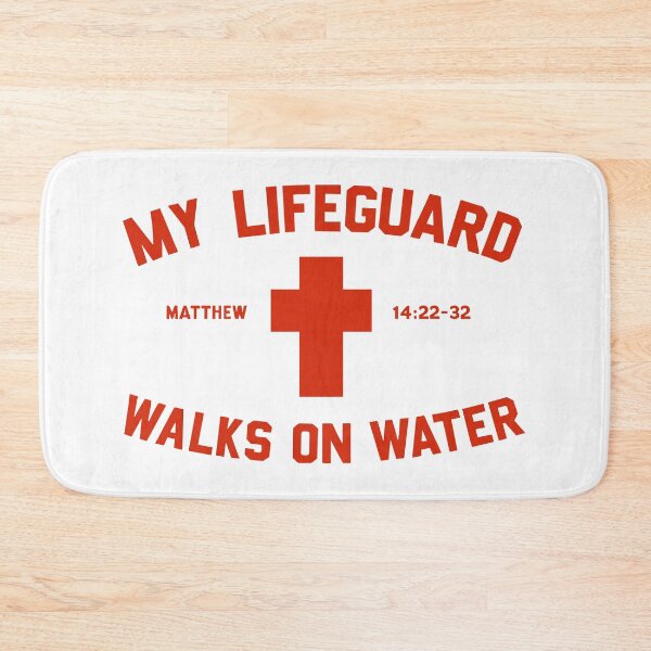 Item preview, MY LIFE GUARD WALKS ON WATER - MATTHEW 14:22-32 - Red Lettering designed and sold by Glory After Tears.