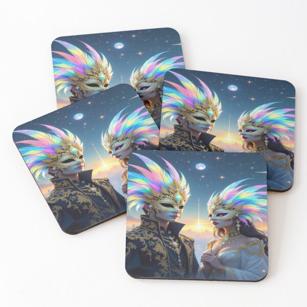 Item preview, Masquerade of Dreams – Golden elegance meets cosmic vibes in a surreal Starworld designed and sold by FotoworldEdel.
