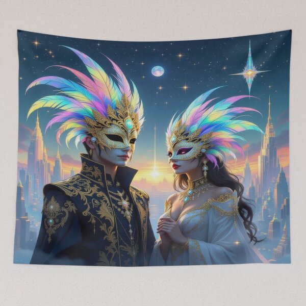 Item preview, Masquerade of Dreams – Golden elegance meets cosmic vibes in a surreal Starworld designed and sold by FotoworldEdel.
