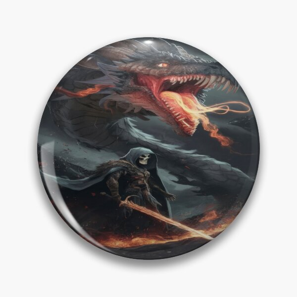 Item preview, dark fire-breathing dragon with a warrior with a sword and a black cloak ,Legendary Animals,dragon art,Legendary dragon designed and sold by Expressions-Sel.