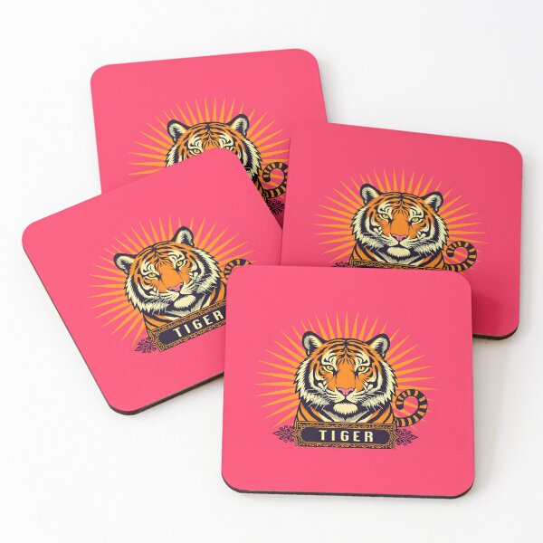 Item preview, Tiger - striking illustration in pink, orange and black designed and sold by SirenSeventyOne.