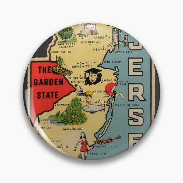 Item preview, Vintage New Jersey Map designed and sold by hottonsnook.