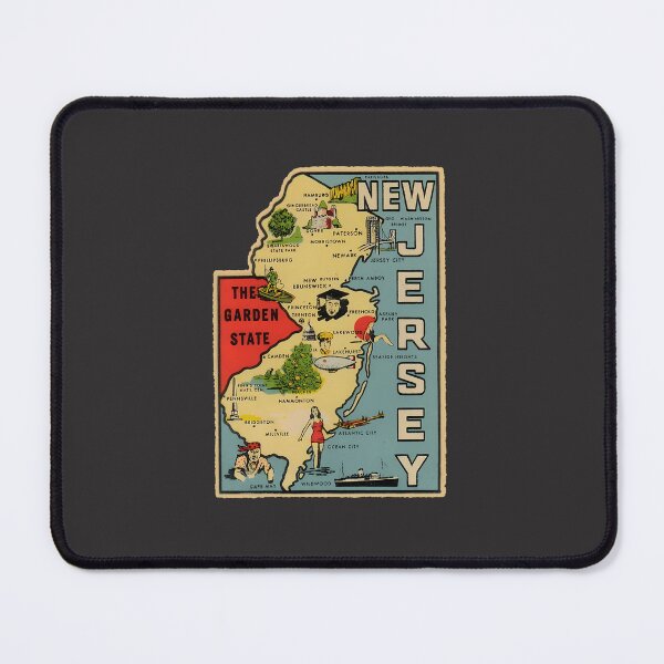 Item preview, Vintage New Jersey Map designed and sold by hottonsnook.