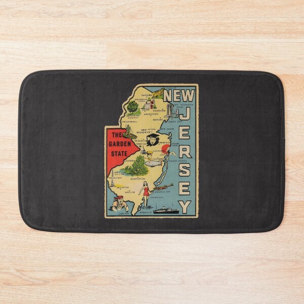 Item preview, Vintage New Jersey Map designed and sold by hottonsnook.