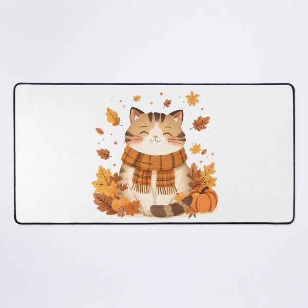 Item preview, Gato otoñal acogedor: una linda ilustración estética otoñal designed and sold by Pixel--Threads.