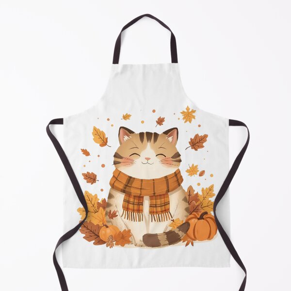 Item preview, Gato otoñal acogedor: una linda ilustración estética otoñal designed and sold by Pixel--Threads.