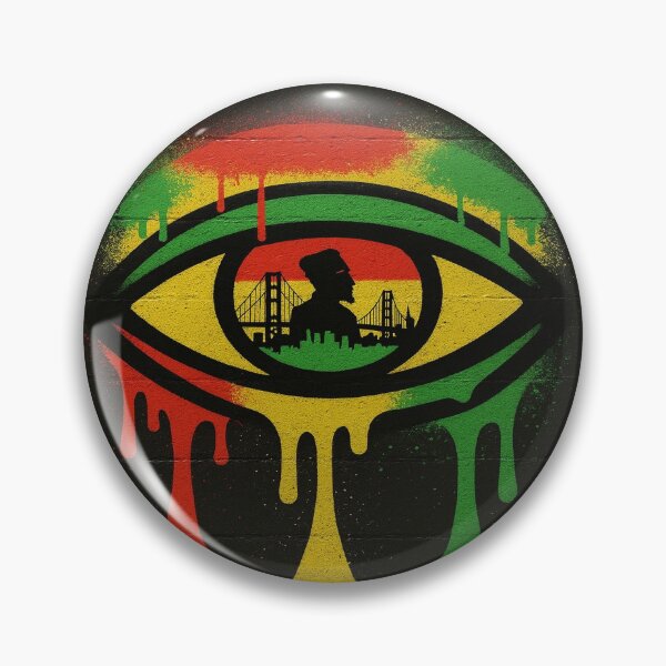 Item preview, “Graffiti Eye – Ethiopian Flag Colors with San Francisco Skyline” designed and sold by AtikumW.