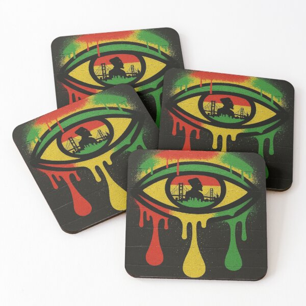 Item preview, “Graffiti Eye – Ethiopian Flag Colors with San Francisco Skyline” designed and sold by AtikumW.