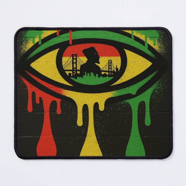 Item preview, “Graffiti Eye – Ethiopian Flag Colors with San Francisco Skyline” designed and sold by AtikumW.