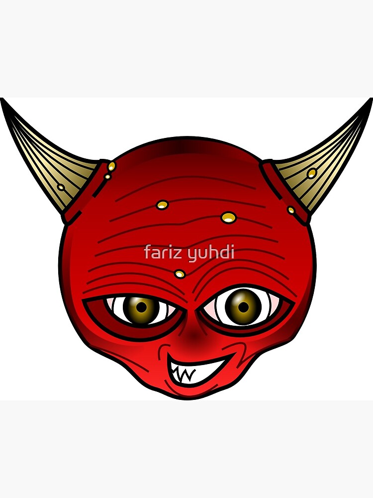 Teufel Horner Rotes Gesicht Kopf Damon Grusskarte Von Tato69 Redbubble