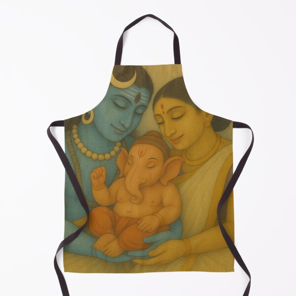 Item preview, Shiva Parvati and Baby Ganesha Divine Family Painting | Indian Spiritual Art by Kartick Dutta designed and sold by KARTICK DUTTA.