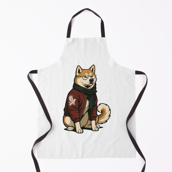 Item preview, Akita in Red Bomber Jacket with Scarf designed and sold by Flying Doggo.