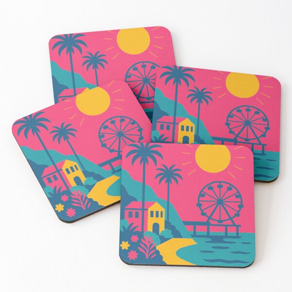 Item preview, Santa Monica – The colorful retro poster of the iconic pier designed and sold by Pink & California.