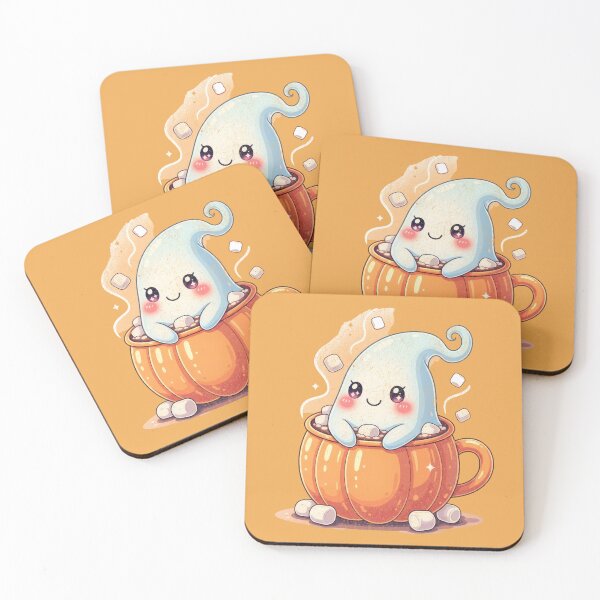Item preview, Kawaii Ghost in Pumpkin Mug of Cocoa designed and sold by AwesomeBeyondLimits.