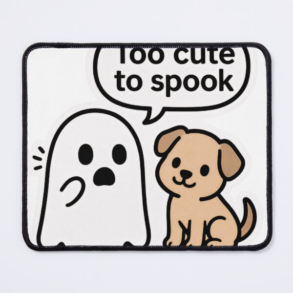 Item preview, Sweet Ghost & Dog – Too cute to spook designed and sold by FunnyCuteArt.